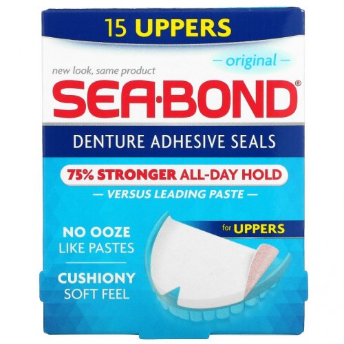 SeaBond, 의치용 점착제 씰, 오리지널, 상부용 15개