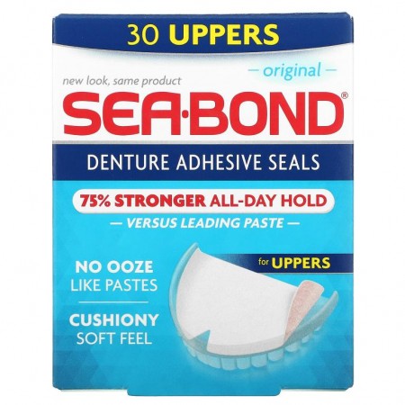 SeaBond, 의치용 점착제 씰, 오리지널, 상부용 30개