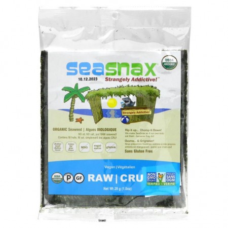 SeaSnax, 유기농 생김, 28 g(1.0 oz)