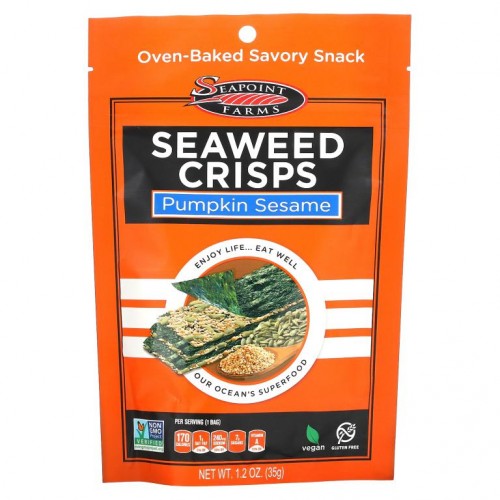 Seapoint Farms, 씨위드 크리스피, 호박 참깨, 35 g (1.2 oz)