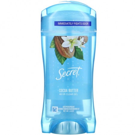 Secret, 48시간 클리어 젤 데오드란트, 코코아 버터, 2.6 oz