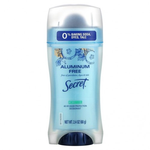 Secret, 48 Hour Odor Protection Deodorant, Aluminum Free, Cucumber, 2.4 oz (68 g)