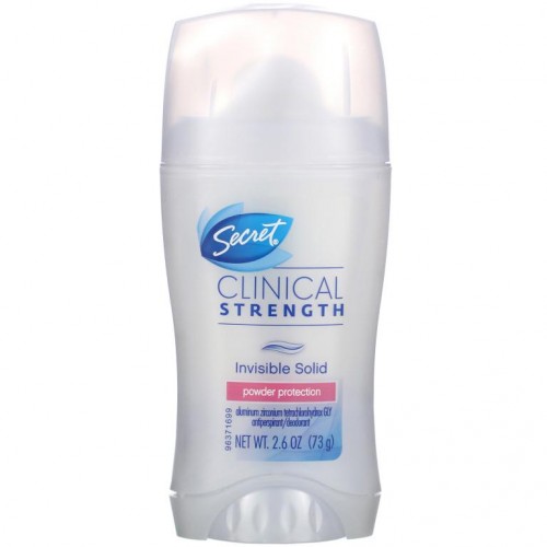 Secret, Clinical Strength 땀 억제제/데오드란트, Invisible Solid, Powder Protection, 2.6 oz (73 g)