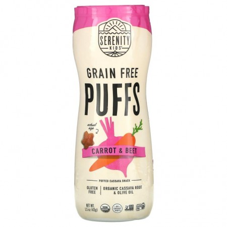 Serenity Kids, Grain Free Puffs, Carrot & Beet, 1.5 oz (43 g)