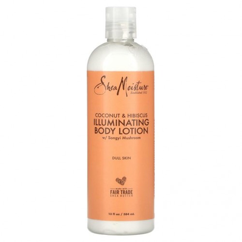 SheaMoisture, 일루미네이팅 바디 로션, 송이버섯, 코코넛 및 히비스커스 함유, 384ml(13fl oz)