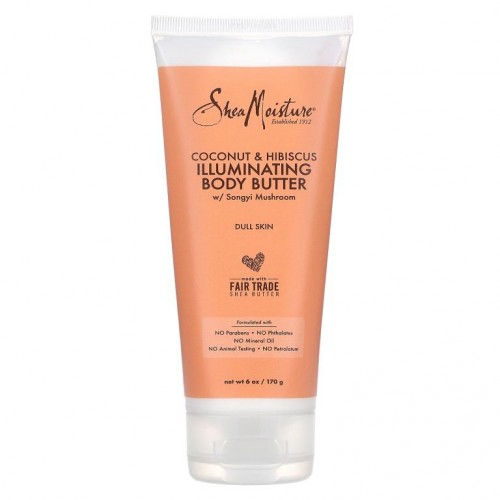 SheaMoisture, 일루미네이팅 바디 버터, 코코넛 및 히비스커스 함유, 170g(6oz)