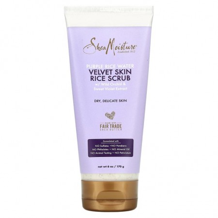 SheaMoisture, 퍼플 라이스 워터, 벨벳 스킨 라이스 스크럽, 177ml (6 fl oz)