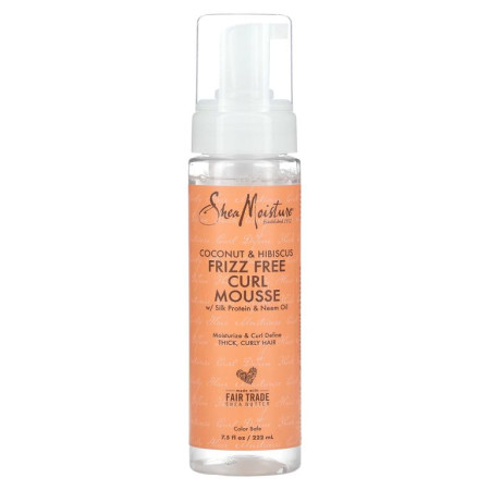 SheaMoisture, 코코넛 & 히비스커스, 곱슬거림이 없는 컬링 무스, 220ml(7.5fl oz)