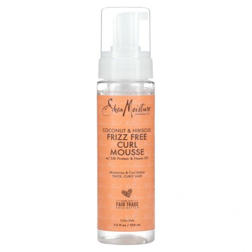 SheaMoisture, 코코넛 & 히비스커스, 곱슬거림이 없는 컬링 무스, 220ml(7.5fl oz)
