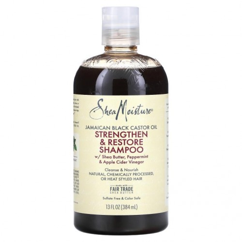 SheaMoisture, 자메이카산 블랙 캐스터오일, 강화 및 회복 샴푸, 384ml(13fl oz)