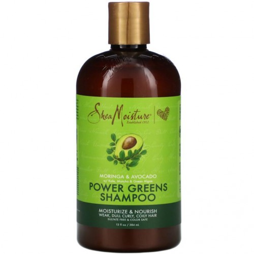 SheaMoisture, 파워 그린스 샴푸, 모링가 & 아보카도, 384ml(13fl oz)