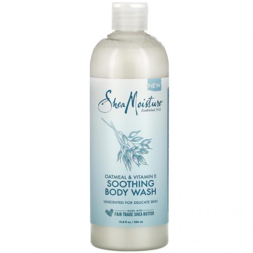 SheaMoisture, 수딩 바디워시, 오트밀 & 비타민E, 무향, 586ml (19.8 fl oz)