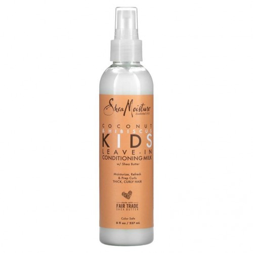 SheaMoisture, 어린이용, 시어버터가 함유된 리브인 컨디셔닝 밀크, 굵은 곱슬머리, 코코넛 및 히비스커스, 237ml(8fl oz)