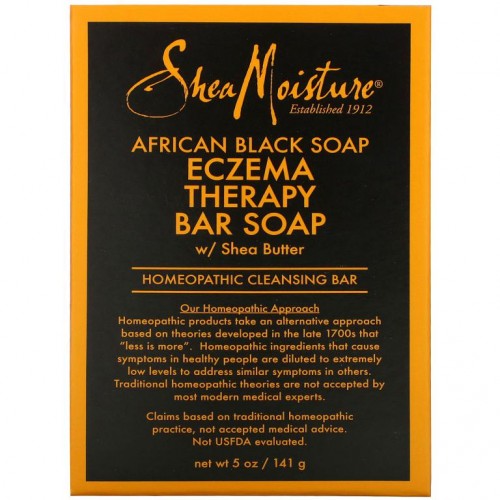 SheaMoisture, 아프리칸 블랙 비누, 습진 테라피 시어버터 함유 고체 비누, 141g (5 oz)