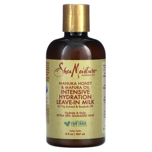 SheaMoisture, 인텐시브 하이드레이션 리브인 밀크, 무화과 추출물 및 바오밥 오일 함유, 237ml(8fl oz)
