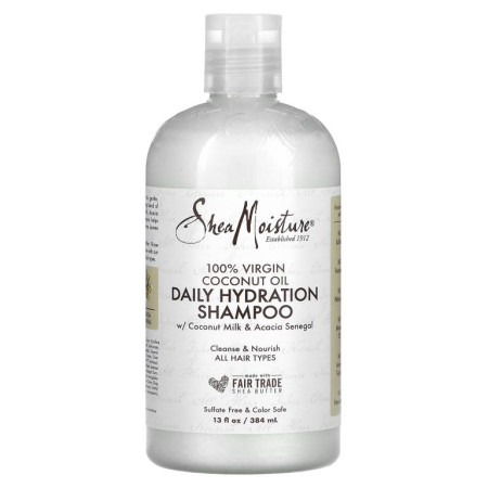 SheaMoisture, 데일리 하이드레이션 샴푸, 코코넛 밀크 및 아라비아고무나무 함유, 384ml(13fl oz)