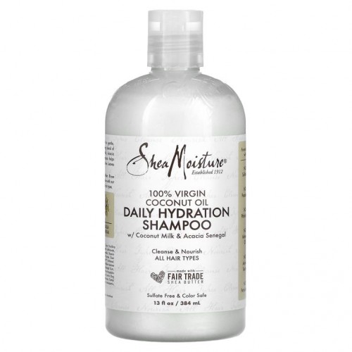 SheaMoisture, 데일리 하이드레이션 샴푸, 코코넛 밀크 및 아라비아고무나무 함유, 384ml(13fl oz)