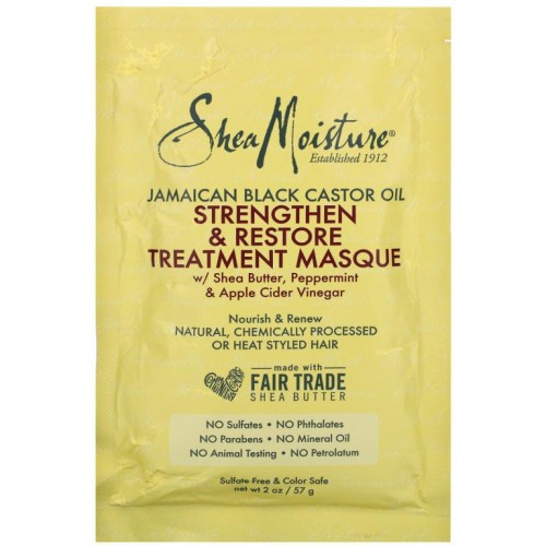 SheaMoisture, 자메이카 블랙 캐스터오일, 강화 및 회복 트리트먼트 마스크, 57ml(2oz)
