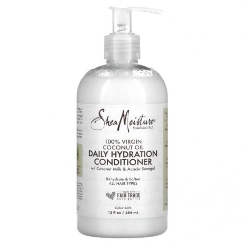 SheaMoisture, 100% 버진 코코넛오일, 데일리 하이드레이션 컨디셔너, 모든 모발 유형, 384ml(13fl oz)