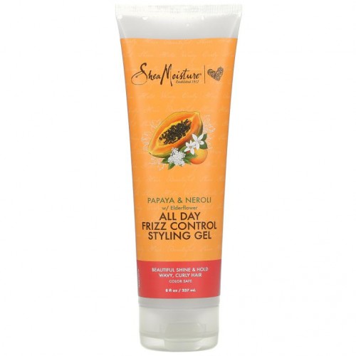 SheaMoisture, 올 데이 프리즈 컨트롤 스타일링 젤, 파파야 & 네롤리, 엘더플라워 함유, 237ml(8fl oz)