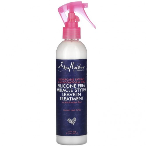 SheaMoisture, 실리콘 무함유 미라클 스타일러 리브-인 트리트먼트, 사탕수수 추출물 & 메도우폼씨, 237ml (8 fl oz)