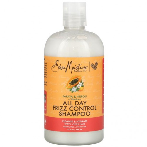 SheaMoisture, 올 데이 프리즈 컨트롤 샴푸, 파파야 & 네롤리, 엘더플라워 함유, 384ml(13fl oz)