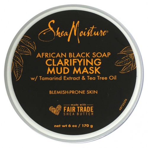 SheaMoisture, 정화 효과 머드 뷰티 마스크, 아프리카 블랙 비누, 170g(6oz)