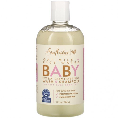 SheaMoisture, 아기용 엑스트라 컴포팅 워시 & 샴푸, 귀리 우유 및 라이스 워터, 384ml(13fl oz)
