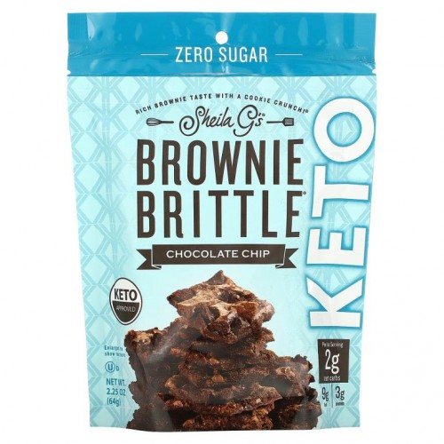 Sheila G's, Brownie Brittle, 케토, 초콜릿 칩, 64g(2.25oz)