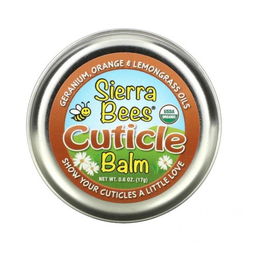 Sierra Bees, 큐티클 케어 밤, 제라늄, 오렌지 & 레몬그라스, 17g(0.6oz)