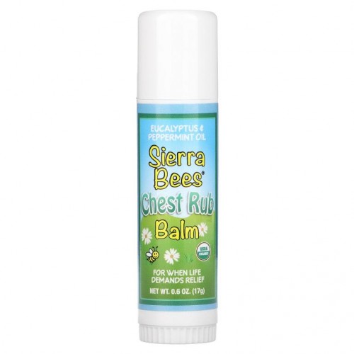 Sierra Bees, 체스트 럽 밤, 유칼립투스 & 페퍼민트, 17g(0.6oz)