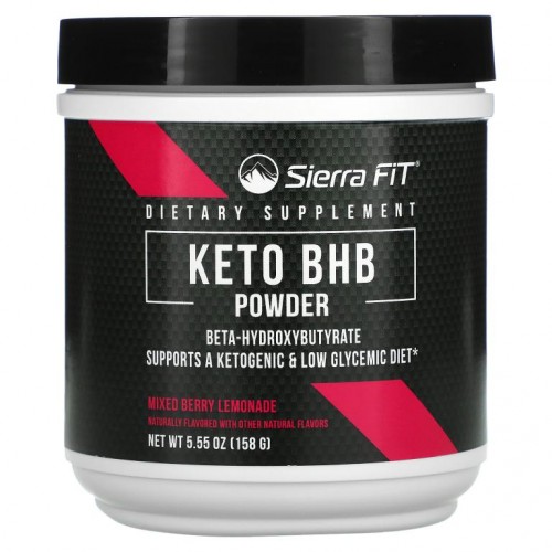 Sierra Fit, 키토 BHB 파우더, 베타-하이드록시부티레이트, 믹스 베리 레모네이드, 158g(5.55oz)