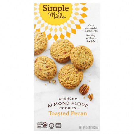 Simple Mills, 내추럴리 글루텐 프리, 크런치 토스트 페칸 쿠키, 5.5 oz (156 g)