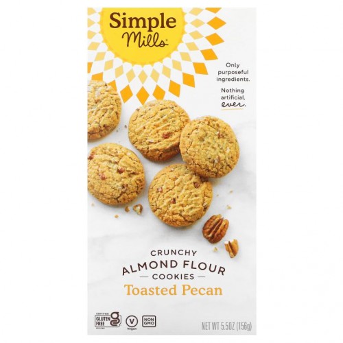 Simple Mills, 내추럴리 글루텐 프리, 크런치 토스트 페칸 쿠키, 5.5 oz (156 g)