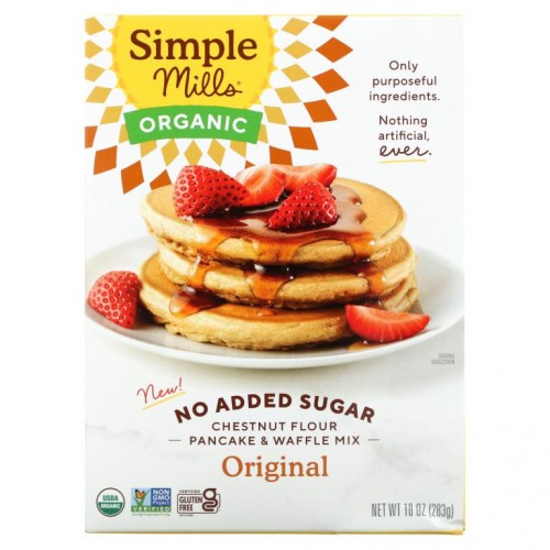 Simple Mills, No Added Sugar, Chestnut Flour Pancake & Waffle Mix, Original, 10 oz (283 g)