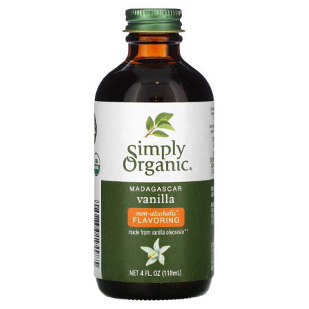 Simply Organic, 마다가스카르 바닐라, 알코올 없는 맛, 농장 재배, 4 fl oz (118 ml)