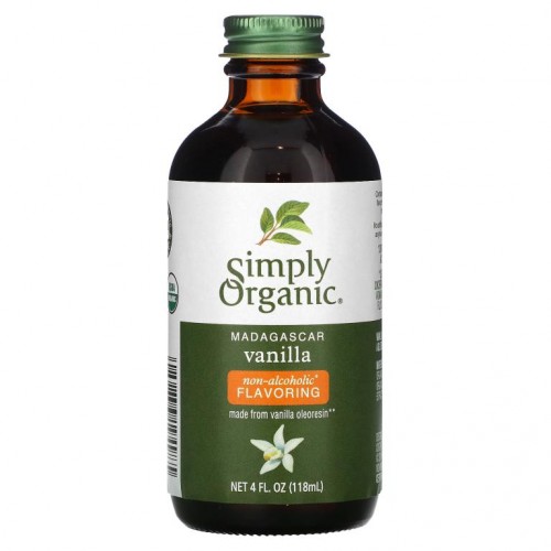Simply Organic, 마다가스카르 바닐라, 알코올 없는 맛, 농장 재배, 4 fl oz (118 ml)