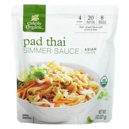 Simply Organic, 유기농 팟타이 시머 소스, 동양 음식, 227g (8 oz)