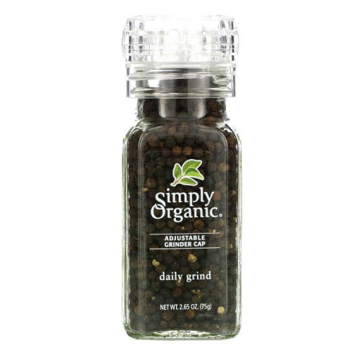 Simply Organic, 데일리 그라인드, 통 흑후추, 75g(2.65oz)
