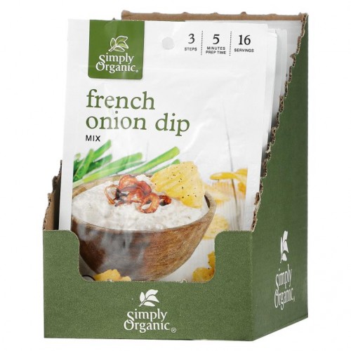 Simply Organic, 프렌치 어니언 딥 믹스, 12봉지, 각 31g(1.10oz)