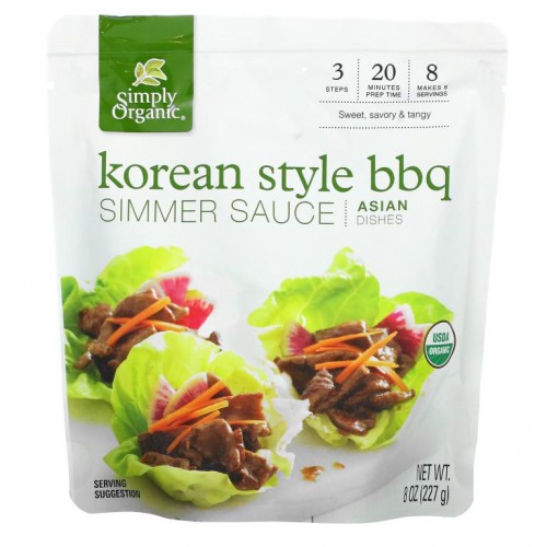 Simply Organic, 유기농 한국 스타일 BBQ 시머 소스, 동양 음식, 227g (8 oz)