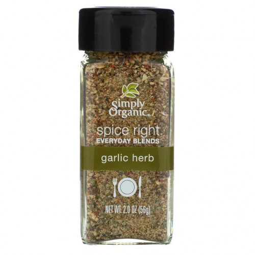 Simply Organic, 유기농 스파이스 라이트 에브리데이 블렌드, 갈릭 허브, 56g (2.0 oz)