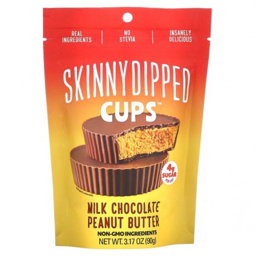 SkinnyDipped, Cups, Milk Chocolate Peanut Butter, 3.17 oz (90 g)
