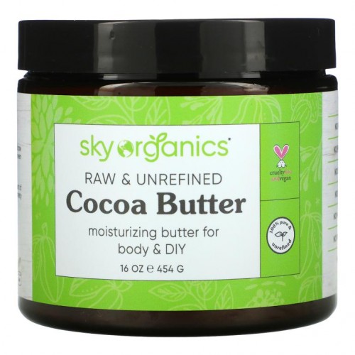 Sky Organics, 정제되지 않은 무가공 코코아버터, 454g(16oz)