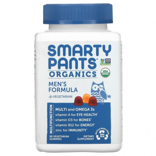 SmartyPants, 유기농 남성 포뮬라, 라즈베리, 오렌지, 체리, 식물성 구미젤리 90개
