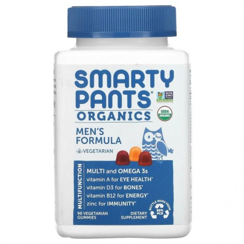 SmartyPants, 유기농 남성 포뮬라, 라즈베리, 오렌지, 체리, 식물성 구미젤리 90개