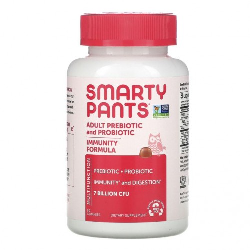 SmartyPants, 성인용 프리바이오틱 및 프로바이오틱, 딸기 크림 맛, 70억 CFU, 구미젤리 60개