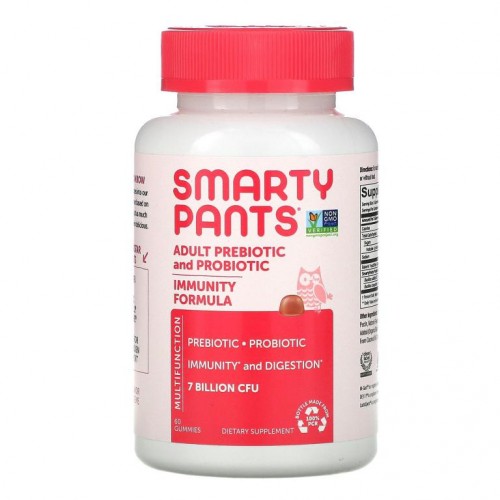 SmartyPants, 성인용 프리바이오틱 및 프로바이오틱, 딸기 크림 맛, 70억 CFU, 구미젤리 60개
