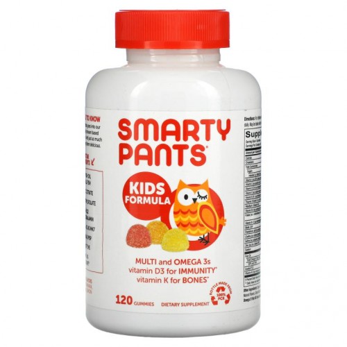 SmartyPants, 키즈 포뮬라, 종합 비타민 및 오메가3, 딸기 바나나, 오렌지, 레몬 맛, 구미젤리 120개