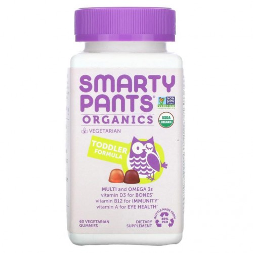 SmartyPants, Organics, Toddler Formula, 체리 및 혼합 베리, 식물성 구미젤리 60개
